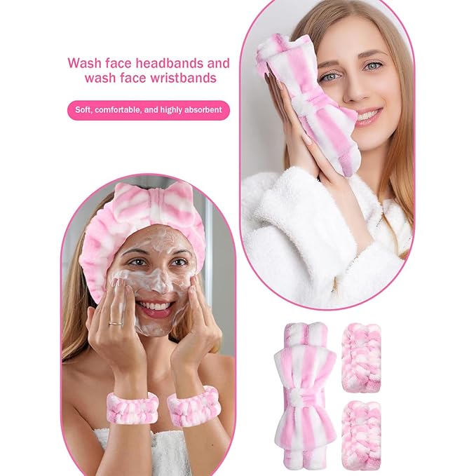 Professional Comfort Makeup Tool Set, 54pcs/set Brush & Today Sponge & Powder Puff & Headband & Brush Cleaning Bowl, Multi-sue Facial Makeup & Cleansing Accessories (pink)