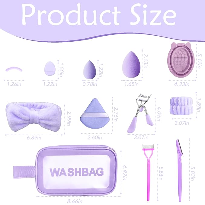 Makeup Brush Set, 49Pcs Makeup Tool Set Premium Synthetic Foundation Concealers Powder Eye Shadows Makeup Brushes Kit for for Beginner Professional, Purple