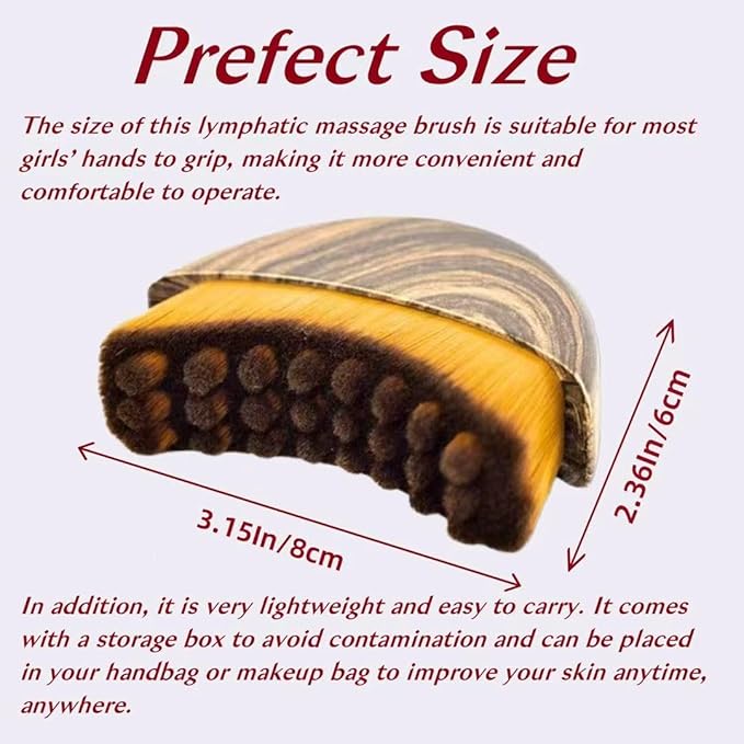 Lymphatic Contour Face Brush - Lymphatic Drainage Massager for Face Lifting, Jawline Sculpting & Anti-Puffiness - Ultra-Soft Dry Brushing Facial Tool with Travel Case (1pcs)