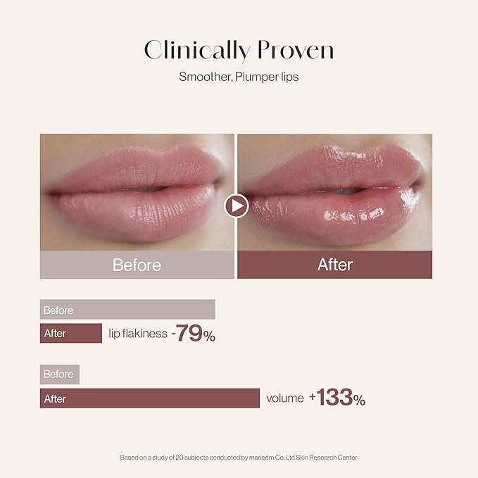 BEIGIC Volumizing PE Lip Balm & Mask - Vegan Overnight Lipcare, Reduces Lip Fine Lines & Flakiness, Plumps & Hydrates for Smooth Lips (0.49 fl.oz)