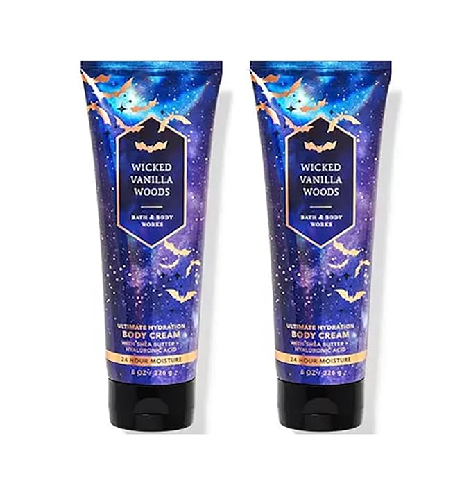 Bath & Body Works Wicked Vanilla Woods Ultimate Hydration Cream For Women 8 Fl Oz 2- Pack (Wicked Woods) 16 Ounce