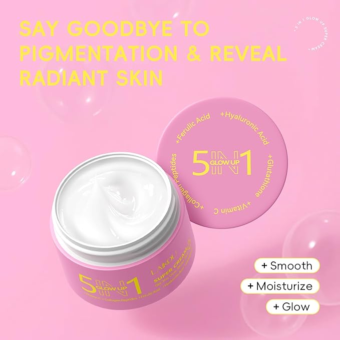 LAIKOU 5 in 1 Skin Care Set, Glow up Gift Set for Women, Skincare Gift Set with Hydrolyzed Collagen Eye Cream, Toner, Cream, Serum, Cleanser and Headband for Women Teen Girls Mother's Day Christmas