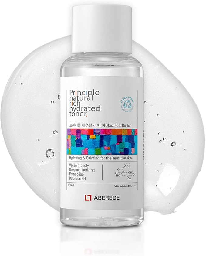 Principle Natural Rich Hydrated Toner 5.07 fl oz / 150ml, Hydrating & Moisturizing for Dry, Oily & Sensitive Skin, Soothing Toner, Triple Hyaluronic Acid, Moisture Barrier, Calming