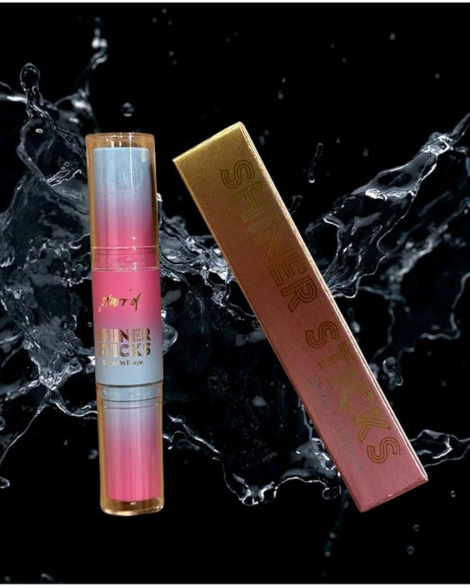 SHINER STICKS™ Dual-colored Applicator Athletic Sunscreen Sticks, 9 Colors, SPF30 UVA & UVB Protection, Water-Resistant, Moisturizer, Glare Reduction, Easy application & removal (Pink and Gold)