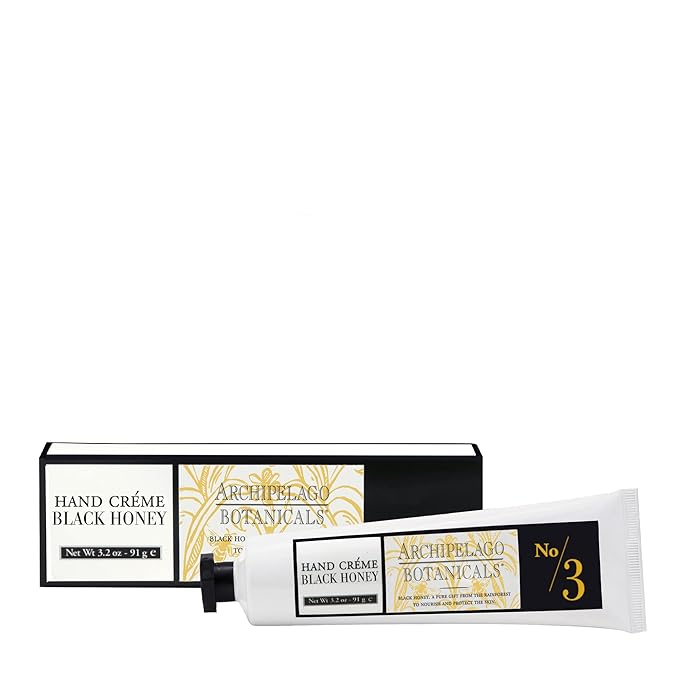 Archipelago Botanicals Black Honey Hand Crème, Rich and Lightly Scented Hand Lotion for Dry Skin, Cuticles and Rough Spots, Premium Plant Extracts (3.2 oz)