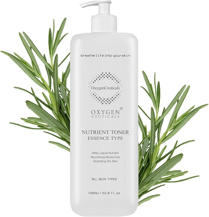 OxygenCeuticals Nutrient Toner – Essence-Type Hydrating Toner for Dry Skin, Deep Moisture & Nourishing Care with Sodium Hyaluronate, Portulaca & Allantoin Extracts. 33.8 fl.oz (1000ml)