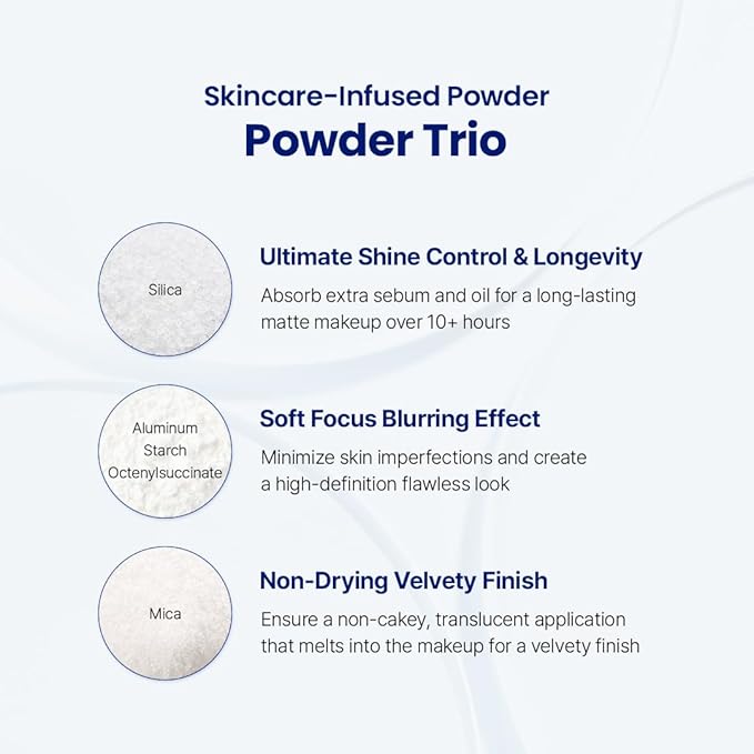 Le Nubele Azulene Face Cover Fixing Powder Translucent Setting Powder for All Skin Types and Tones, Pore-Blurring, Matte Finish, Soft-Focus Technology, Korean Makeup, 10g/0.35 oz.
