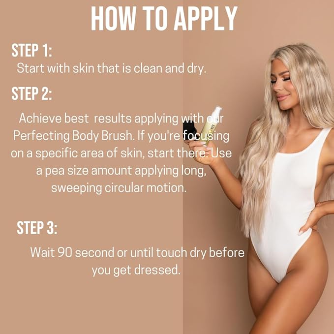 Water Resistant Instant Tanner Light/Medium – Instant Body Makeup & Self Tan for Face & Body | Lightweight, Water-Resistant, Natural Bronze Glow | Suitable for All Skin Types | 3.8 fl oz