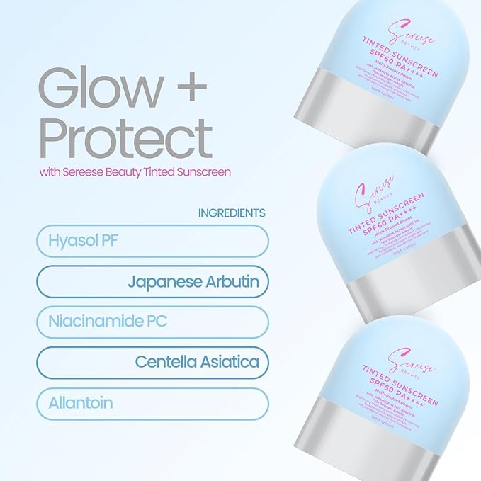 1 Jar Sereese Beauty Tinted Sunscreen SPF 60 PA++++ Multi-Protect Power (50ml)