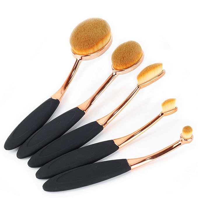 Yoseng Oval Foundation Brush 5 Pcs Toothbrush makeup brushes Fast Flawless Application Liquid Cream Powder Foundation
