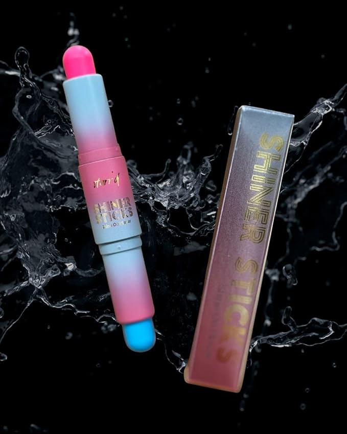 SHINER STICKS™ Dual-colored Applicator Athletic Sunscreen Sticks, 9 Colors, SPF30 UVA & UVB Protection, Water-Resistant, Moisturizer, Glare Reduction, Easy application & removal (Pink and Blue)