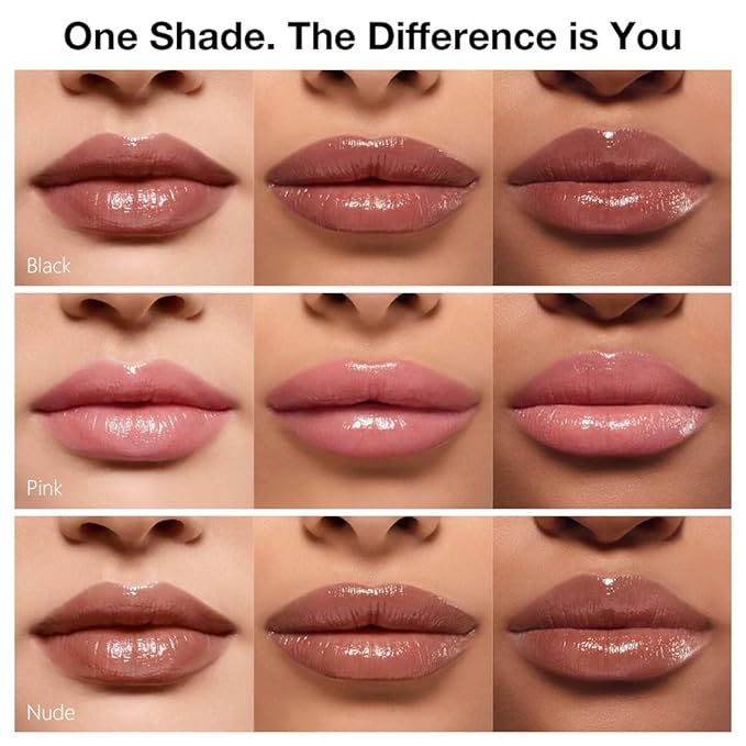 Honey Tinted Lip Balm Lipstick Set of 3, Nude + Pink + Black, Sheer Hydrating & Lightly Tinted Lip Color, Moisturizing Nourishing Lip Balm with Natural Black Cherry Tint, For All Skin Tones