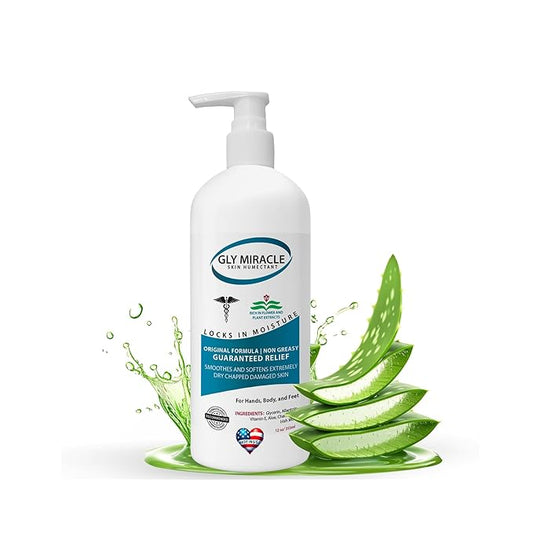 GLY MIRACLE Lightly Scented Non-Greasy Body Lotion, 12 oz High-Glycerin Hydration for Extremely Dry Skin, Hands, Feet & Body