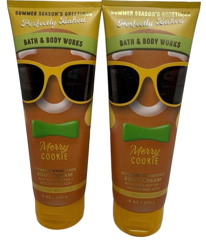 Bath & Body Works Merry Cookie Ultimate Hydration Body Cream 8 Ounces Pack of 2