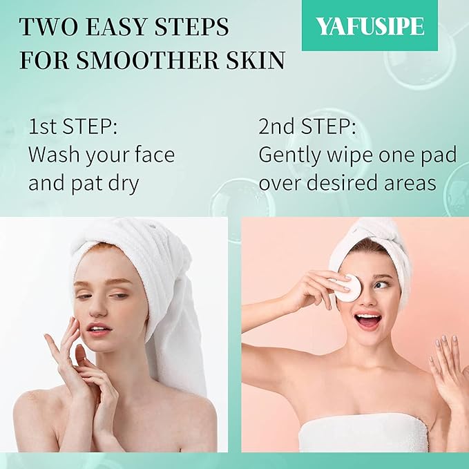 Glycolic Acid Toner Pads 35% AHA Facial Resurfacing Exfoliate Salicylic Acid Exfoliating Face Wipes Chemical Peel Exfoliant Peeling Glycolic Peel Pad for Wrinkles Acne Blemish 50 Pads
