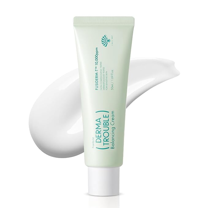 Derma Trouble Balancing Cream (1.7 fl oz) 10,000ppm Fusiderm-T - Face Moisturizer for Acne Prone Skin - Lightweight Hydrating Facial Cream with Sebum-Control - Korean Skincare