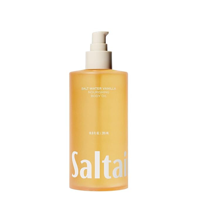 Saltair Body Oil - Jumbo Size Salt Water Vanilla After Shower and Bath Oil for Women and Men. Botanical, Non-Greasy, Well-Absorbing Moisturizer for Hydrating Dry Skin – 10oz Bottle