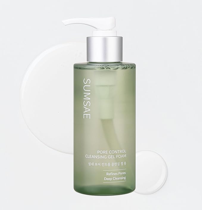 Pore Control Gel to Foam Cleanser, Deep Pore Cleansing Face Wash, Non Drying Lightweight, Soft Foam for Smooth Clear Skin, Korean Facial Cleanser with Green Tea & Niacinamide, 155ml/5.24 fl oz
