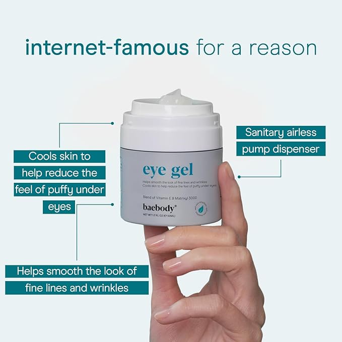 Baebody Under-Eye Gel - Advanced Cooling Under-Eye Cream For Dark Circles and Puffiness - Anti Aging and Hydrating - Beauty Gifts for Women (50 ml/1.7 fl oz)
