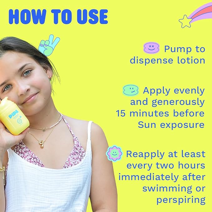 Pipa Sun-Sational 100% Mineral Daily Sunscreen SPF 30, 50 ml | Liquid Everyday Face Lotion with Zinc Oxide | Unscented & Gentle for Sensitive Skin | Kids & Tweens Skin Care Easter Basket Stuffers