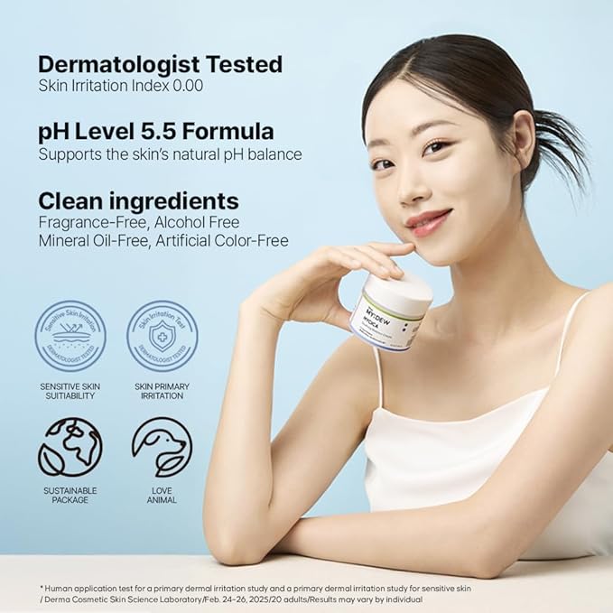 HYCICA Soothing Balance Cream Moisturizer | Calming Hydration Barrier Care for Sensitive Skin, Centella, Ultra-Low Molecular Hyaluronic Acid, Vegan Fragrance-Free Korean Skincare, 2.70 fl oz