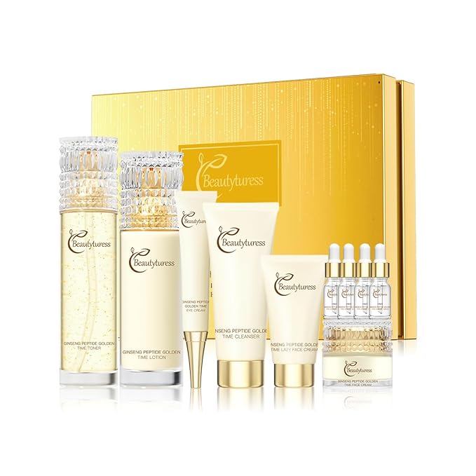 10PCS Ginseng Extract Skincare Set, Including Cleanser, Toner, Lotion, Serum, Eye Cream, Face Cream, And Tone-Up Cream, Hydration And Firming, Anti-Aging And Wrinkle, Daily Routine.