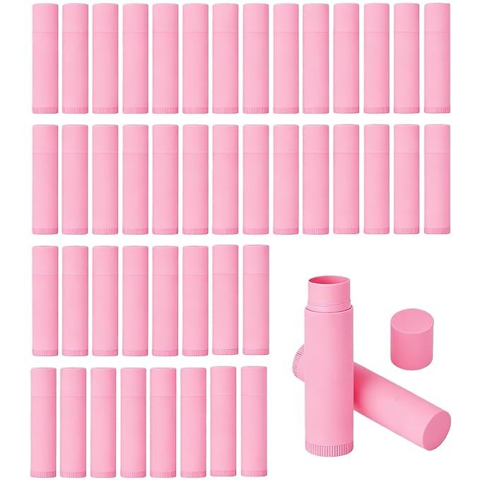 Value Pack of 100 Packs 5ml Empty Lip Balm Tubes, Leak-Proof Twist-Up Refillable Lipstick Containers for DIY Lip Balm，Lipstick, Lip Care Solid Perfume, Cosmetic Filling (PINK)