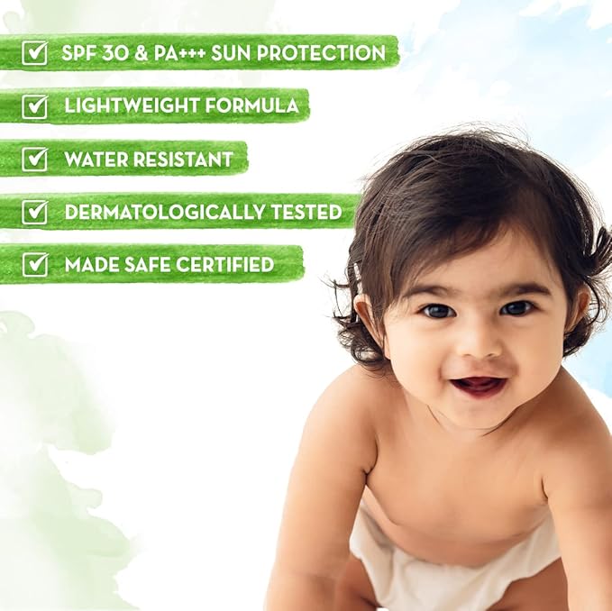 Mamaearth Milky Soft Mineral Based Sunscreen SPF 30 & PA+++ with Oats, Milk and Calendula for Babies-80g