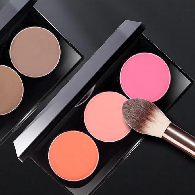 B&R MALL Double Headed Powder Brush – Vegan Luxury Makeup Brush in Elegant Coffee Color with Synthetic Hair for Smooth Powder & Blush Application, Delivering a Flawless, Long-Lasting Makeup Look