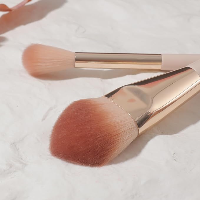 Face Brush for Blush, Bronzer, and Contour Highlighter Makeup Brush Set for Flawless Face Makeup Application - Vegan & Cruelty-Free (Face Brush + Blender)
