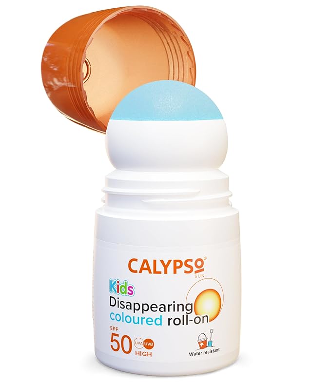 Calypso Kids Blue Roll On SPF50. Changes From Blue To White On Application. 50ml