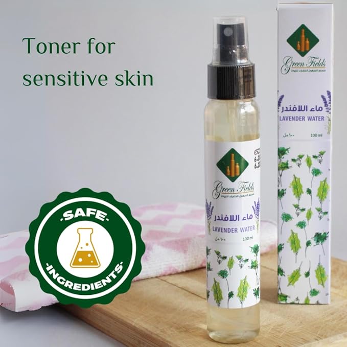 Green Fields Lavender Hydrosol - 100% Pure and Natural Soothing Floral Water for Skin and Aromatherapy - 100ml