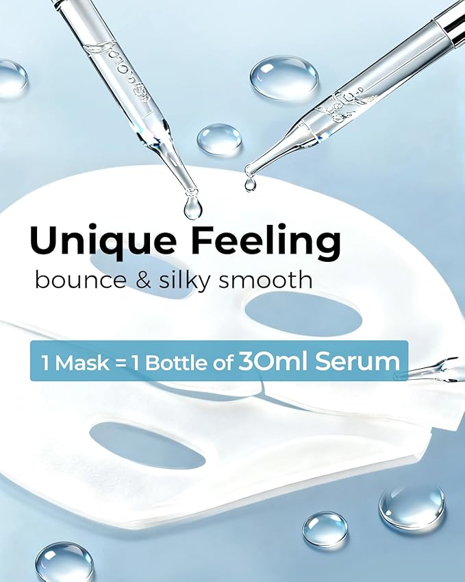 6 Pack Bio-Collagen Face Mask, Hydrating Overnight Masks, Fine Lines Face Lifting Mask for Elasticity, Pore Minimizing, Firming, Moisturizing, Facial Mask Skincare