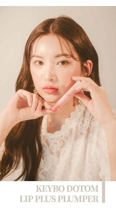 KEYBO Lip Plumper Dotom Lip Plus 16 Colors, 3 Steps Extreme Plumping Clear Lip Gloss by Essence Lip Care Oil & 16 Color Tints from Korean Makeup (04. Summer Tangerine)