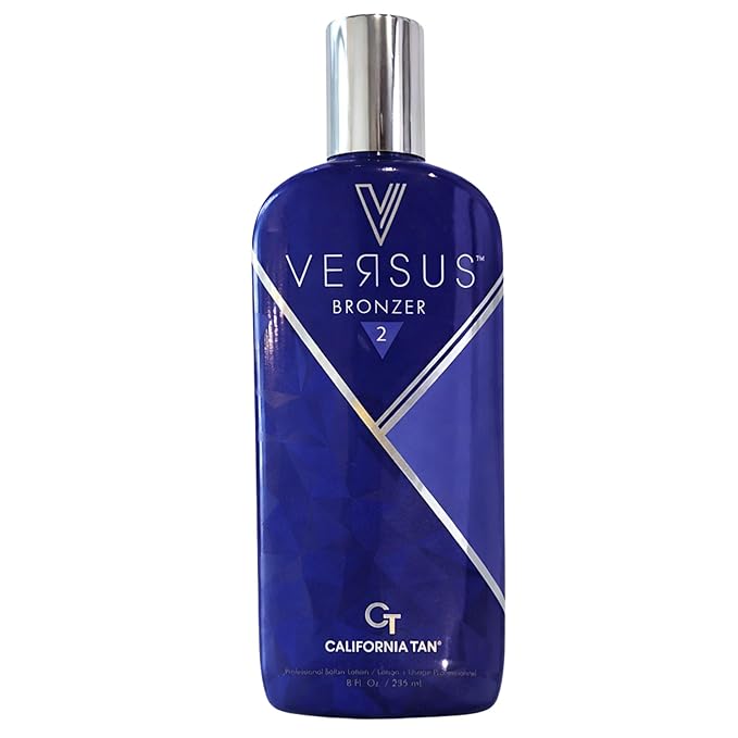 Versus Bronzer Step 2 DHA Indoor Tanning Bed Lotion, Outdoor UV Sun Tan Instant & Delayed Dark Bronzing Cream, Skin Hydrating & Antioxidant Formula, 8 fl oz