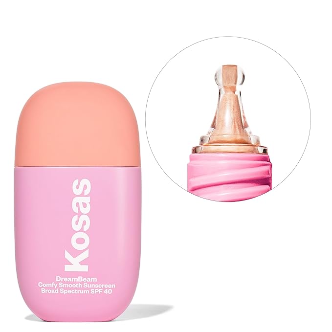 Kosas DreamBeam SPF 40 Mineral Sunscreen for Face + Makeup Prep – Lightweight Hydrating Sun Protection, 40 ml
