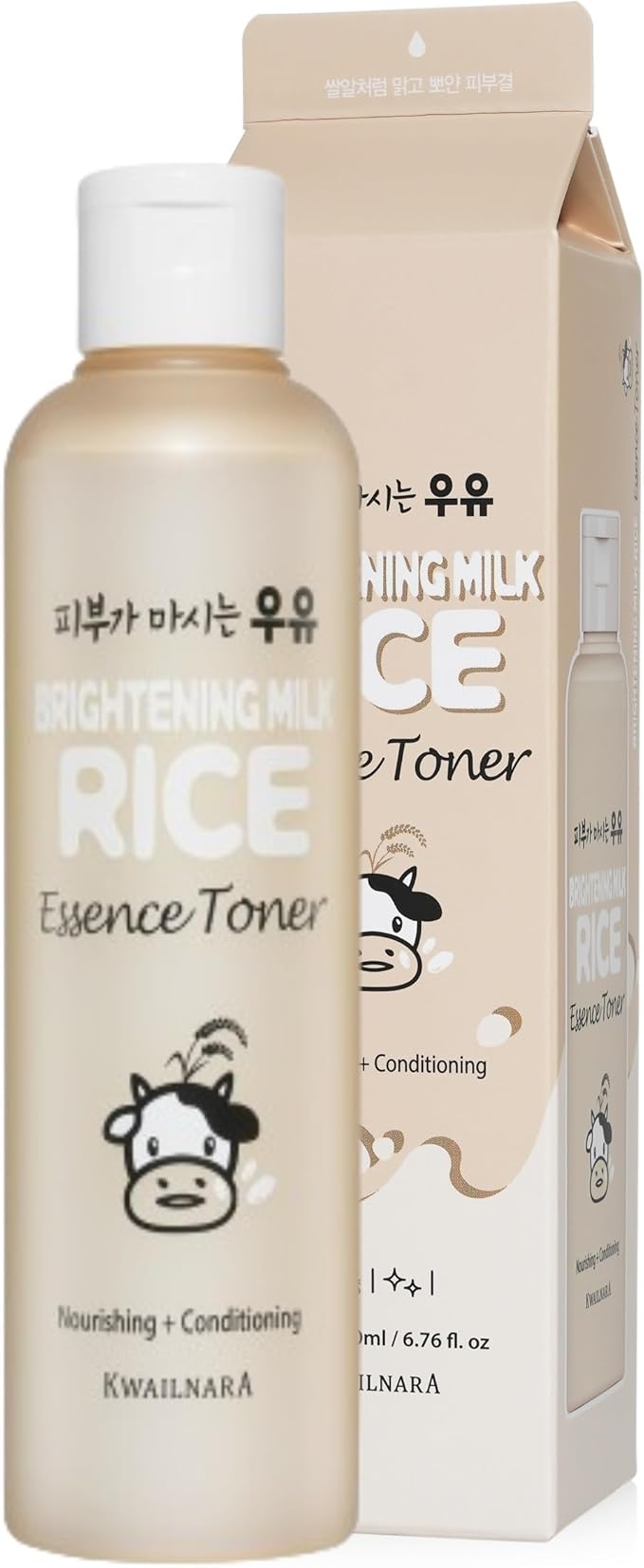 KWAILNARA Rice Milk Face Toner (6.76 Fl Oz) – Korean Toner for Radiant & Supple Skin | Milk Protein, Royal Jelly & Vitamin Complex | Long-Lasting Hydration