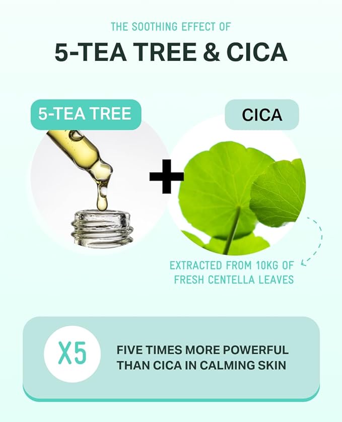 BRING GREEN Tea Tree Cica Soothing Cream Plus 100ml Korean Skin care (Pack of 2)