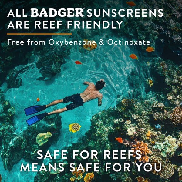 Badger SPF 50 Daily Mineral Sunscreen with Zinc Oxide, 85% Organic, Lightweight & Easy to Apply, No White Cast, Moisturizing, Reef Safe, Vegan, Unscented, 4 fl oz, 2 Pack
