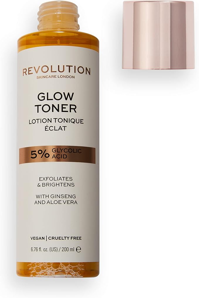 Revolution Skincare 5% Glycolic Acid Toner, Tightens Pores, Vegan & Cruelty-Free, 6.67fl.oz/ 200ml