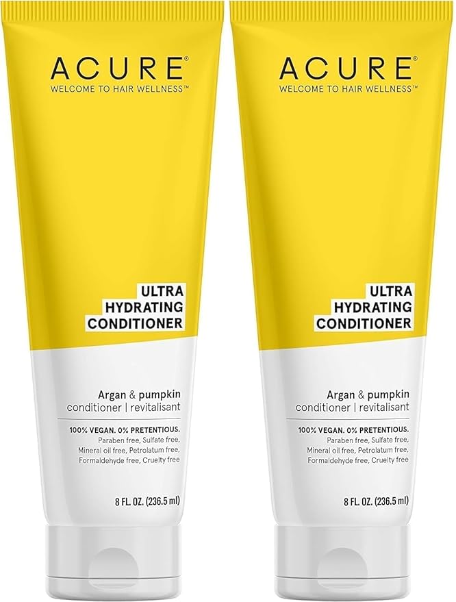 Acure Ultra Hydrating Conditioner, Yellow, Pumpkin, 8 Fl Oz- Pack of 2