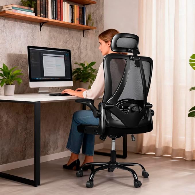 Ergonomic Office Chair, 400 LBS Office Chair Computer Rolling Comfortable Gaming Mesh Office Chair with Adjustable Lumbar Support High Back Desk Chair for Home Work (Lower)