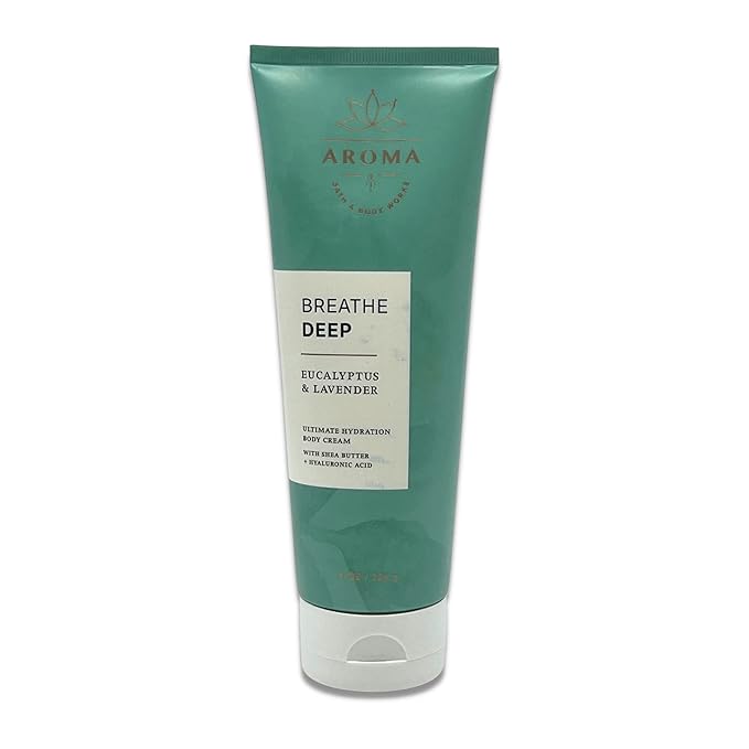 Bath & Body Works - Aromatherapy - Breathe Deep Eucalyptus & Lavender - Ultimate Hydration Body Cream - Pack of 2-8oz