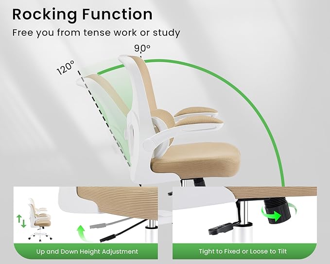 AreShark Office Chair Ergonomic Desk Chairs with Adjustable Lumbar Support, High Back Breathable Mesh Chair with Wheels& Flip-up Armrests,Rolling Swivel Comfy Task Computer Chair for Home Work Gaming