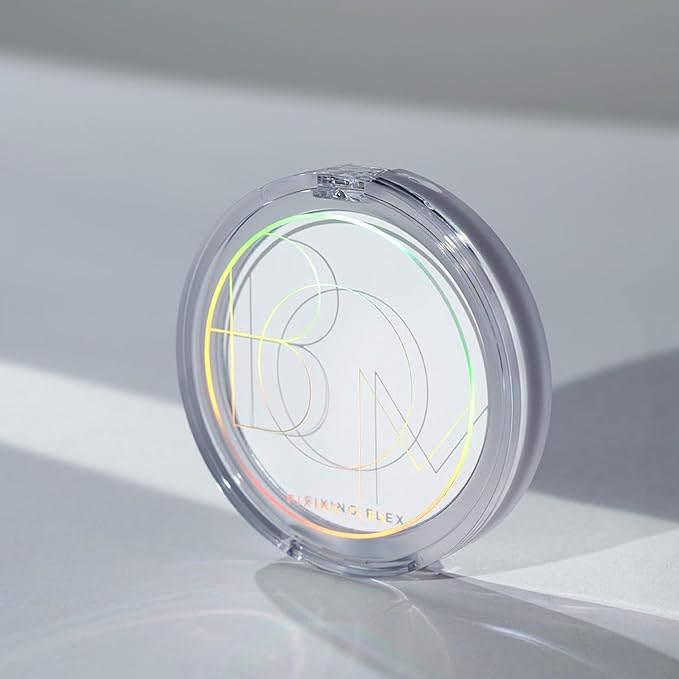 BOM COSMETICS Fixing Flex Powder Pact 0.26 oz. Long Lasting Setting Powder Makeup, Covers Pores and Fine Lines, Matte Finish Controls Oil & Sebum, Hydrating Without Dryness, Korean Makeup