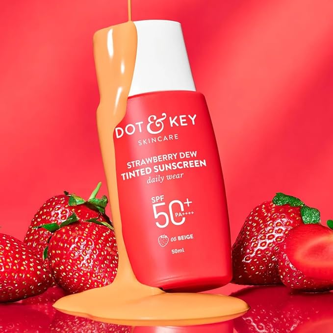 Dott & Keyy Strawberry Dew Tinted Sunscreen, SPF 50+ PA++++,05 Beige 1.7 Fl.oz.
