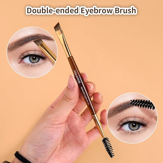 MAANGE 13 PCS Makeup Brushes Professional Make Up Brushes Premium Synthetic Powder Concealers Brushes Travel Makeup Brush Set with Case (Gold)