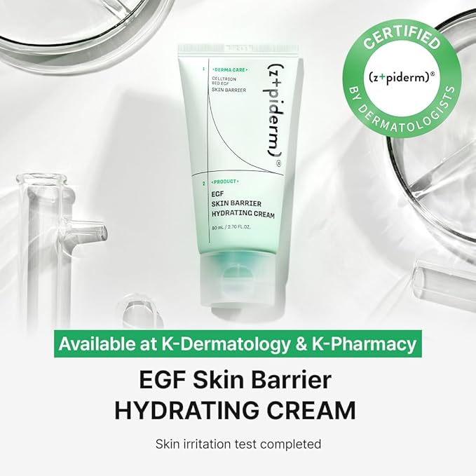 Zipiderm EGF Skin Barrier Moisture Routine Set – Cream Toner + Hydrating Gel Cream Moisturizer, Korean Lightweight Hydration & Barrier-Support Duo for Sensitive, Dry & Acne-Prone Skin