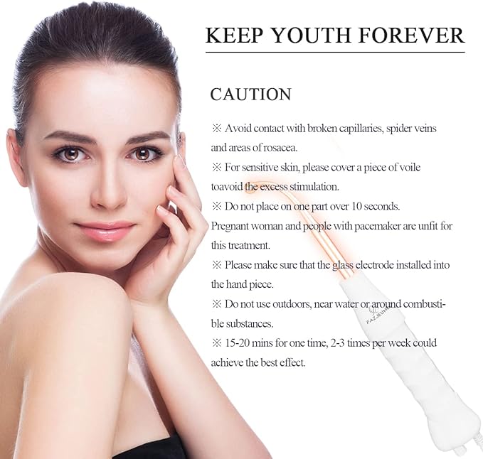 Face Skin Care Wand, FAZJEUNE High F requency Facial Device Face Skin Care Kit Portable Skin Care Tools Home Use