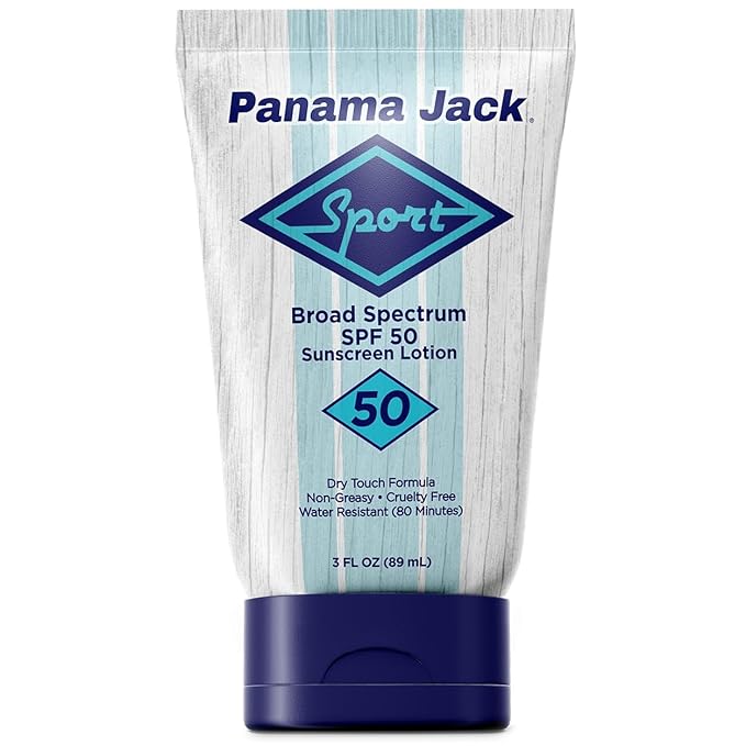 Panama Jack Sport Sunscreen Lotion - SPF 50, Broad Spectrum UVA/UVB Protection, Non-Greasy, PABA, Paraben, Gluten & Cruelty Free, 3 FL OZ (Pack of 2)